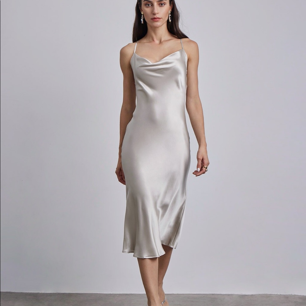 Silk Madison Midi Slip Dress